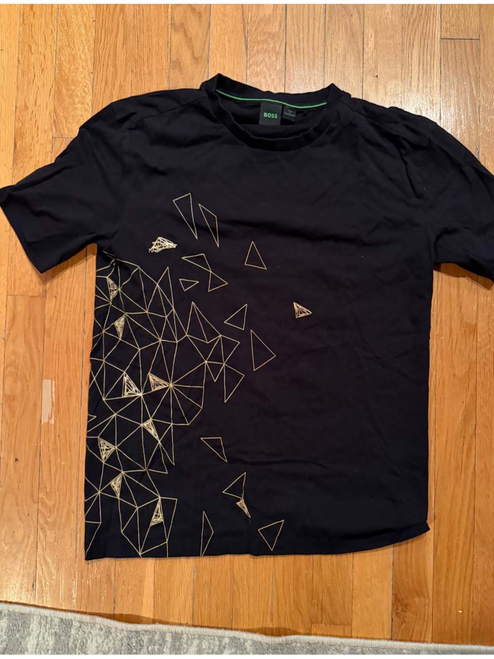 Boss Black Tee with Neon Green Trim